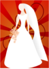 Bride With Sunburst Background Clip Art